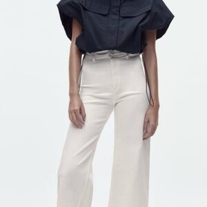 Zara High Waisted Straight Leg Jeans